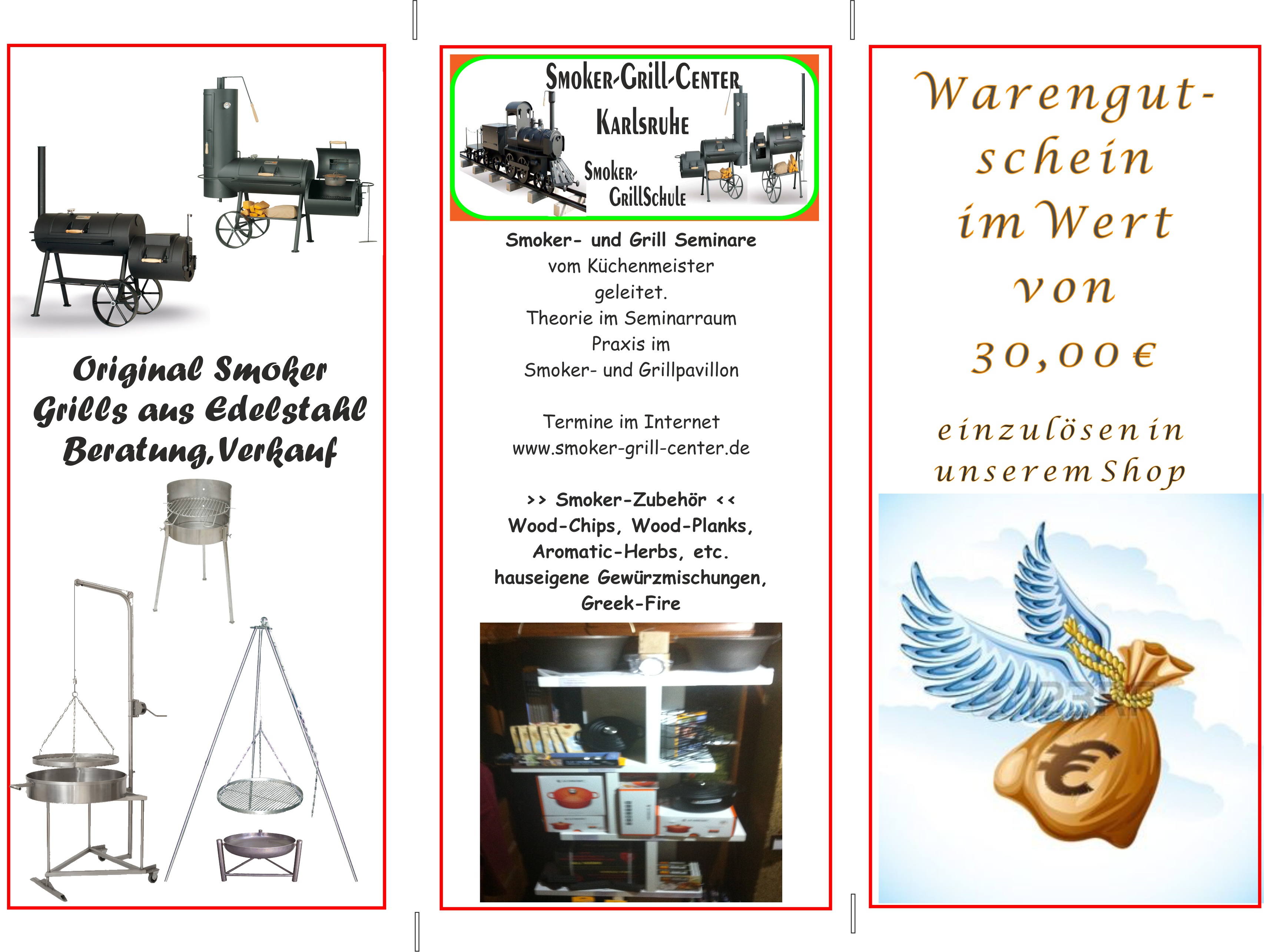 Smoker Grill Shop Detailansicht WAREN und SEMINAR GUTSCHEINE